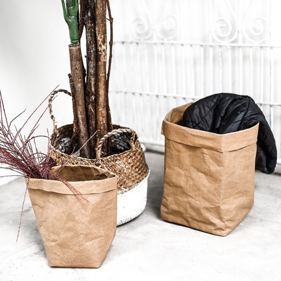 Cache-pot sac en papier lavable - 7 couleurs - 2