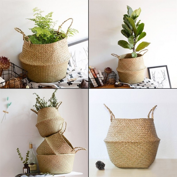 Panier osier & coton, Panier Cache Pot