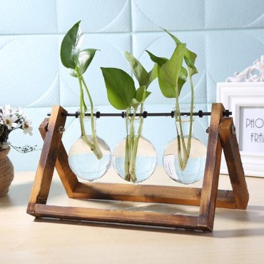 Test tube vase on its wooden support - 1