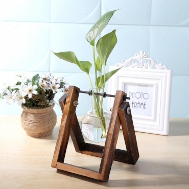 Test tube vase on its wooden support - 2