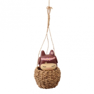 Large bohemian wicker basket - 7