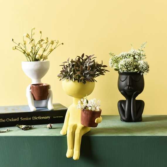 Pot De Fleur Bonhomme Assis Harmonie vivant Pâturage pot de fleur bonhomme assis Continu Fin