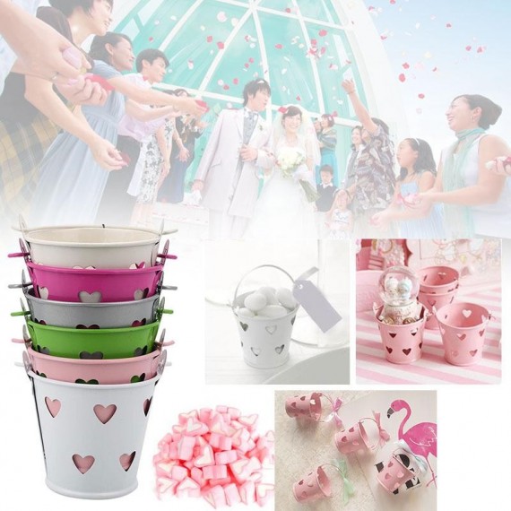 Pot - bucket with hearts for plant - 6