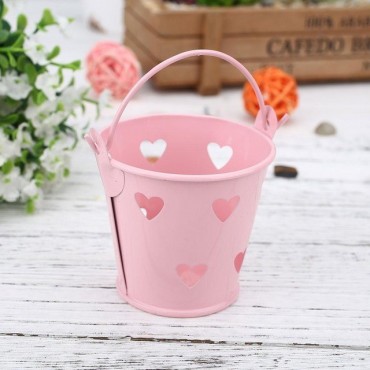Pot - bucket with hearts for plant - 7
