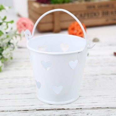 Pot - bucket with hearts for plant - 8