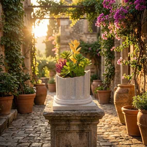 Romeinse zuil plantenbak sur cache-pot.fr