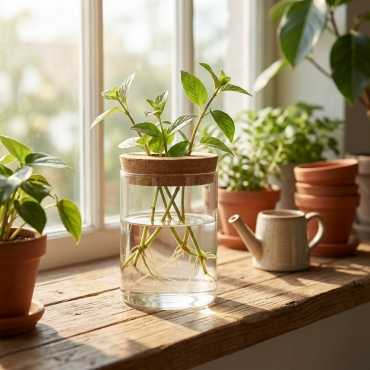 Hydroponische sierpot van glas sur cache-pot.fr