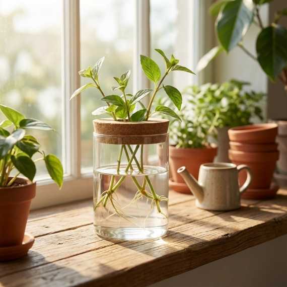 Hydroponischer Übertopf aus Glas sur cache-pot.fr