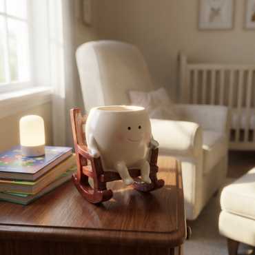 Small plant pot on rocking chair sur cache-pot.fr