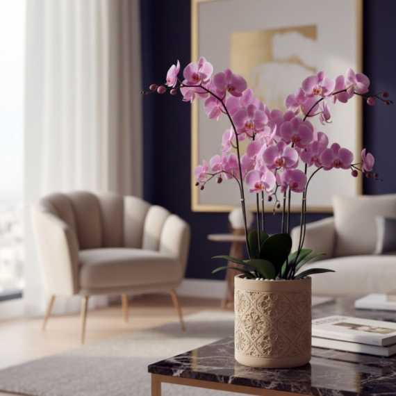 Plant pot with floral ornament sur cache-pot.fr