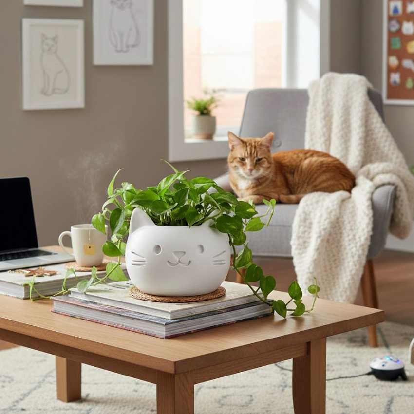 Cat Head Planter sur cache-pot.fr