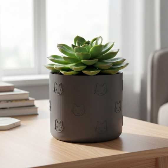 Blumentopf mit Katzenmuster sur cache-pot.fr