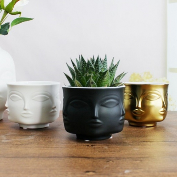 Handmade multi-faceted flowerpot - 1