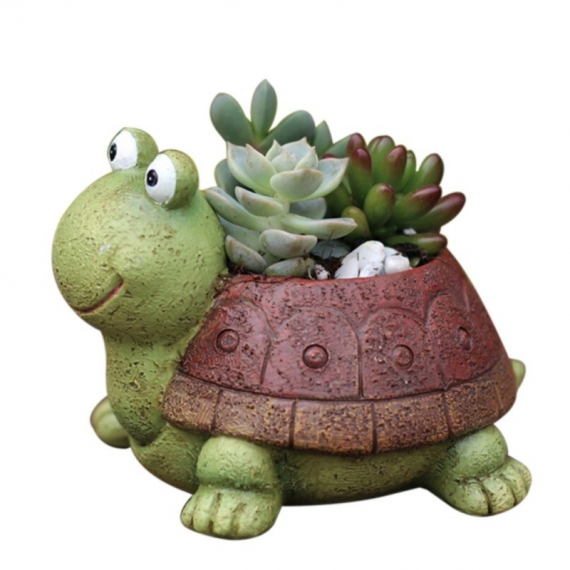 Statue tortue pour pot