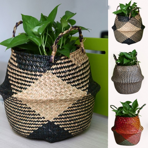 Cache-pot en osier design moderne - 1