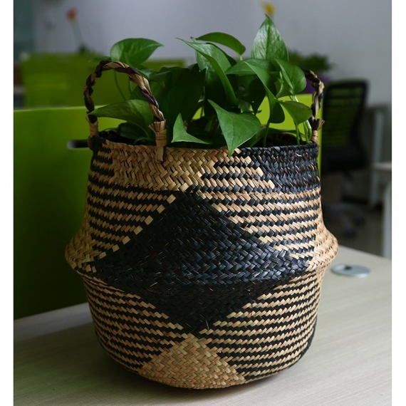 Cache-pot en osier design moderne